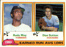 1981 Topps Baseball Cards      007      Rudy May/Don Sutton LL